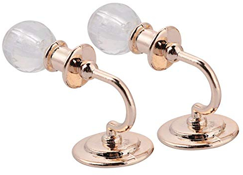 Puppenhaus Wandleuchte 2pcs Legierung 1/12 Modell Set Hängen Licht Möbel Display Früherziehung Spielzeug Geschenke Puppenhaus Dekor Zubehör für Baby
