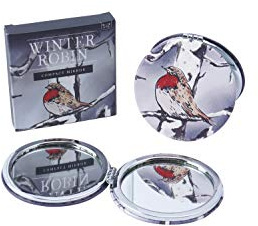 CGB Giftware | Winter Robin Compact Mirror | Comes Gift Boxed | 2 Varied Magnifications | Ladies | Christmas | Novelty | GB03903