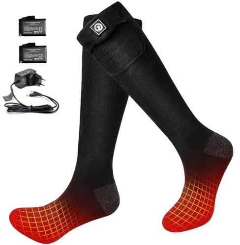 Chaussettes Chauffantes pour Hommes et Femmes,Chaussettes Chauffantes électriques Rechargeables,Chauffe-Pieds d'hiver,Adaptées au Ski,au vélo,à la pêche,à la Chasse,etc.