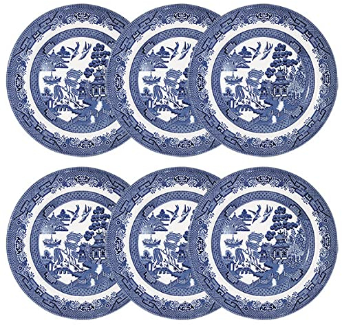 Churchill China Set di 6 piatti da insalata in salice blu, 20 cm