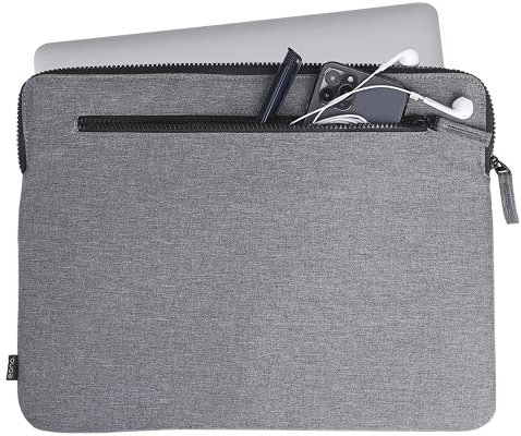Eono Minimalism Laptop-Hülle mit 2 Fächern, gepolsterte Notebook-Tablet-Tragetasche für 15-Zoll-Laptops (Grau, 15-Zoll)