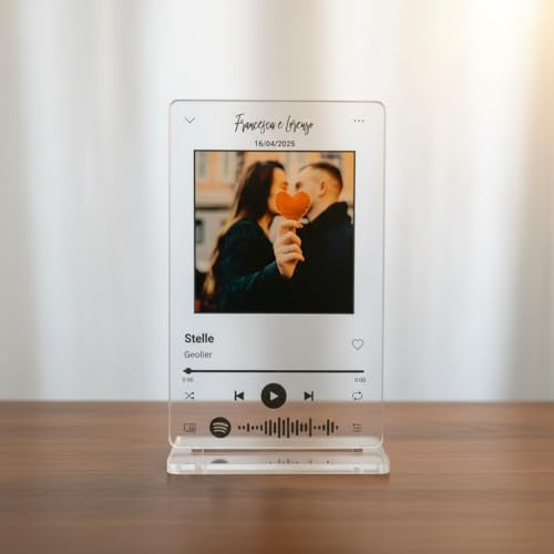 Spotify Code personalizada placa musical personalizada plexiglás idea regalo nombre canción artista foto cumpleaños novios boda aniversario día madre papá Navidad