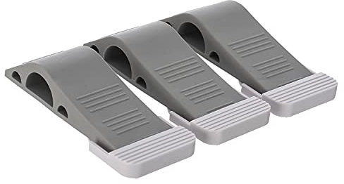 LIVIVO Premium Quality Heavy Duty Door Stopper Wedges with Holder Non Scratch Non Slip Jammer Ideal for Home Office (Grey)