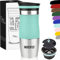 Milu Mug Isotherme avec gravure - 370ml 450ml - idée cadeau cadeau personnalisé cadeau d'anniversaire noël pour hommes femmes maman papa petite amie (370ml, Turquoise)