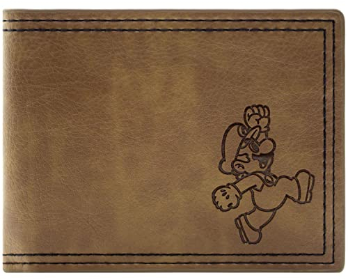 Mario Party Pose Classique Caractère en Relief Marron Bi-Pli Portefeuille