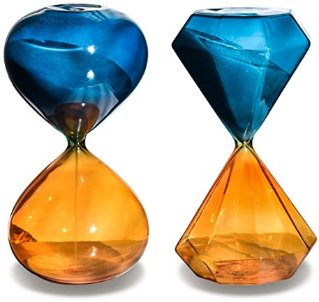 Clessidra con timer per sabbia e ora con sabbia 60 minuti e occhiali per ore 30 minuti con clessidra Set di 2 bicchieri decorativi con sabbia orologio da yoga, orologio da sabbia, timer da cucina