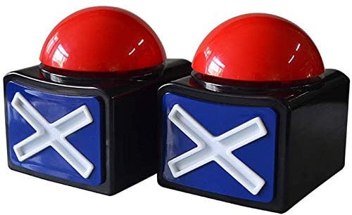 SWILDER Lot de 2 buzzers de , alarme sonore, bouton de avec lumière quiz Got Talent Buzzer