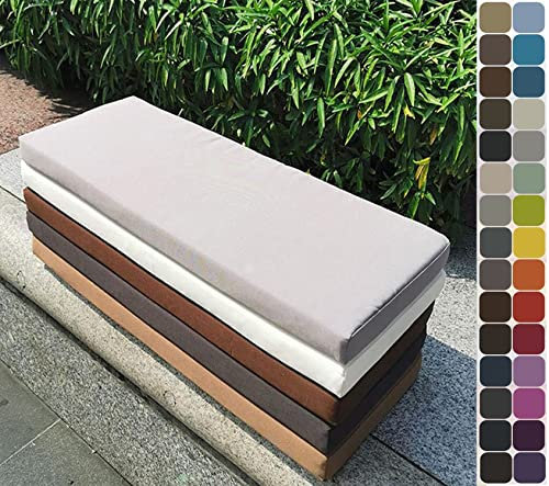 PROHEL Custom Bench Cushion, Waterproof Garden 2 3 Seater Pad for Outdoor Patio Swing Dinning Long Chair, Non Slip Bay Window Seat Cushion Thick Foam Furniture Seat Pad