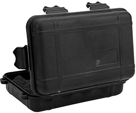 BORDSTRACT Portable Plastic Tool Box, Outdoor Waterproof Survival Box, Shockproof Portable Dry Storage Carry Box - Outdoor Hard Case with Foam Insert(Black)