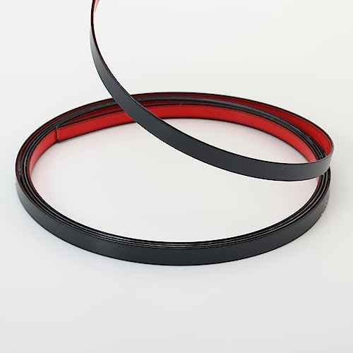 Taaizau Matte Black Peel and Stick Wall & Molding Trim, Flexible DIY Strip for Mirror, Floor, Cabinet, Ceiling, Tile Edge (5m x 1cm)