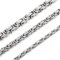 RWQIAN Herren Königskette Kette Silber 50CM Männer Wikinger Halskette Byzantinische Plattenkette Edelstahl 4mm