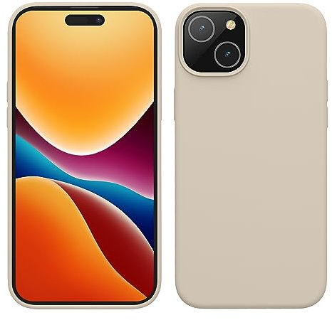 kwmobile Coque pour iPhone 15 Plus Coque - Housse de téléphone Fine en Silicone avec Surface Douce et Anti-Choc - crème
