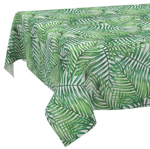 Stoff Tischdecke Tischwäsche Textil Tischtuch Baumwolle Polyester Gewebe abwaschbar pflegeleicht, in rund oval eckig Tropik 160x100cm Schnittkante