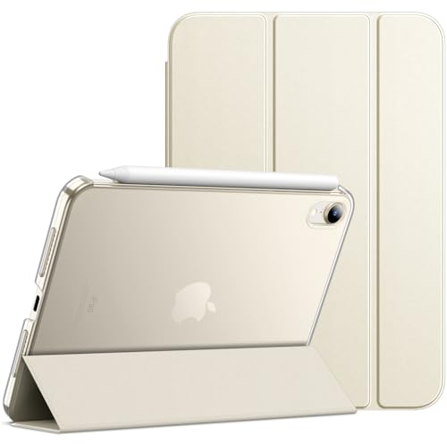 JETech Coque pour iPad Mini (A17 Pro, Modèle 2024, 7ème Génération) / Mini 6 (8,3 Pouces, Modèle 2021, 6ème Génération), Support Mince Dos Dur Housse Étui (Lumière Stellaire)