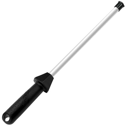 SHARPAL 118H Professional Ceramic Sharpening Rod, Steel Sharpening Rod, Sharpening Stick for Kitchen Knives with Anti-Breakage Cap, Built-in Angle Guide, 3000 Grit