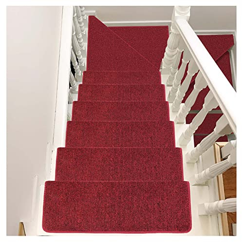 ASHILD Stufenmatte Boden, Set mit 15 rutschfesten, selbstklebenden Treppenpads aus Sisal, Selbstklebende Teppich-Treppenstufen, für Kinder, Älteste und Haustiere, Kaffee,04,75 * 24
