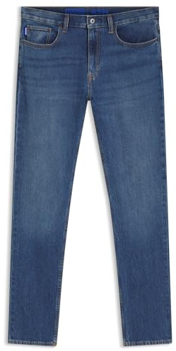 HUGO Mens Ash Slim-fit Jeans in mid-Blue Stretch Denim