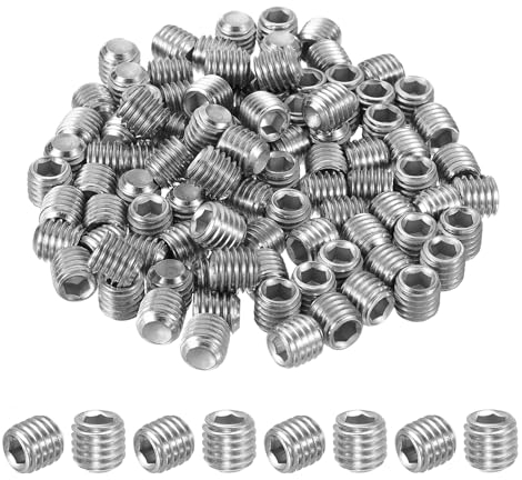 sourcing map Lot de 100 vis sans tête à six pans creux M10 x 10 mm en acier inoxydable 304 pour poignées de porte, réparation de luminaires