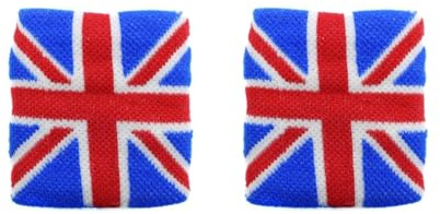Lot de 2 bracelets anti-transpiration pour enfants Motif drapeau Union Jack
