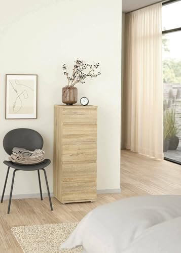Dmora Kommode, Farbe Eiche, 40,2 x 106,6 x 40 cm