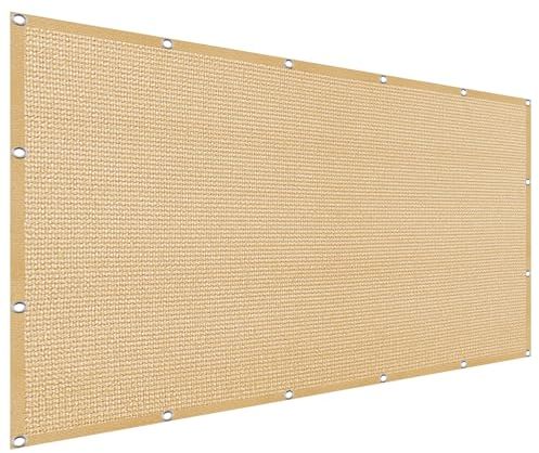 Sonnensegel inkl Befestigungsseile 160 x 950 cm, 98% Uv-Schutz,Atmungsaktiv,Isolierung, Sonnensegel Viereck Awnings, Sonnensegel Shade Sails, für Garten Balkon, Sandgelb
