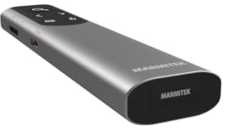 Kabelloser Presenter mit digitalem Laserpointer - Marmitek WPR-400 Präsentationsfernbedienung, Air-Maus Funktion, Zoom, 30 Meter Reichweite, USB-Empfänger, Ideal für Präsentationen