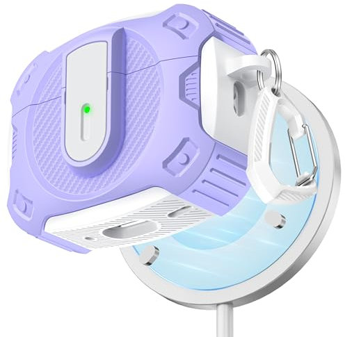 RFUNGUANGO Compatible avec AirPods Pro 2/1 génération Étui (2023/2022/2019) avec kit de Nettoyage, Nouvel étui de Protection sur Le thème de l'espace 2024, Compatible avec MagSafe,Lilas
