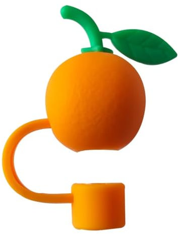 Mandarin orange Straw Cover for Stanley 40&30 Oz Cup, 10mm Silicone Straw Covers Cap for Stanley Cup Accessories, Cute Straw Topper for Tumblers, Straw Cap Stopper for Reusable Straws（DMS172）