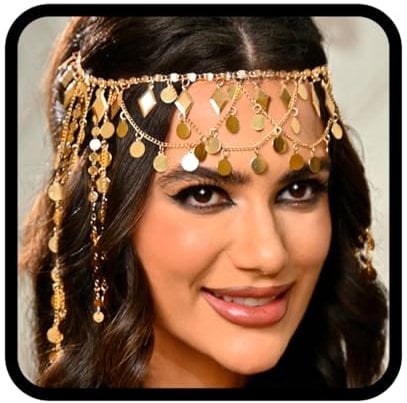 Fashband Gold Head Chain Sequin Tassel Headband Festival Costume Headpiece Hair Accessories for Women