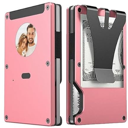 ALLILUYAA Porte Carte Homme, Portefeuille Homme avec Le GPS, Protection RFID, Design Minimaliste, Porte Carte Bancaire Applicable pour Les Cartes Bancaires Cartes D'identité (Orange)