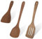 3 Wood Spatulas - Wooden Cooking Utensils for Frying Chicken Wings, Hamburgers & More