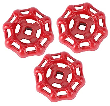 OSALADI 3er Set Absperrschiebergriffe Griffbeschlag Metall Wasserhahngriffe Ersatz Rot