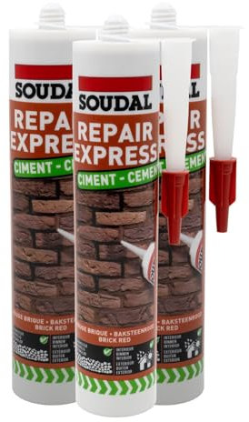 Soudal Repair Express Cement Arylic Polymer Textured Sealant (3 Pack) - Brick Red
