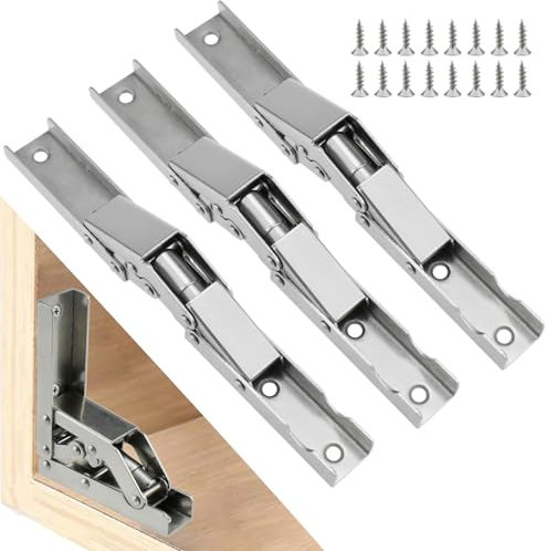 MILYARD 4 bisagras plegables de 90 grados para puerta/estante, soporte oculto (extensión de 90 a 180 grados) para mesas, armarios, puertas de armarios de cocina