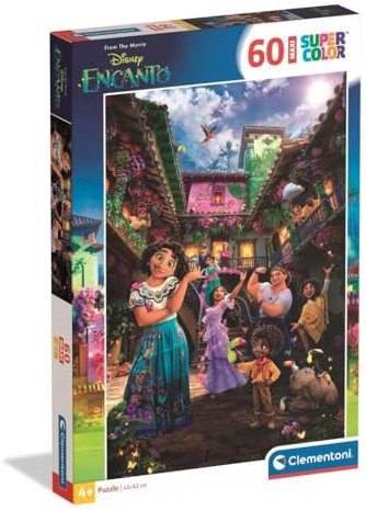 Clementoni Puzzle MaxiDisney Encanto 60 Stücke für Kindern 4-6 Jahre, Cartoon, Geschenk für Kinder, Puzzle für Kinder, Made in Italy, 26333