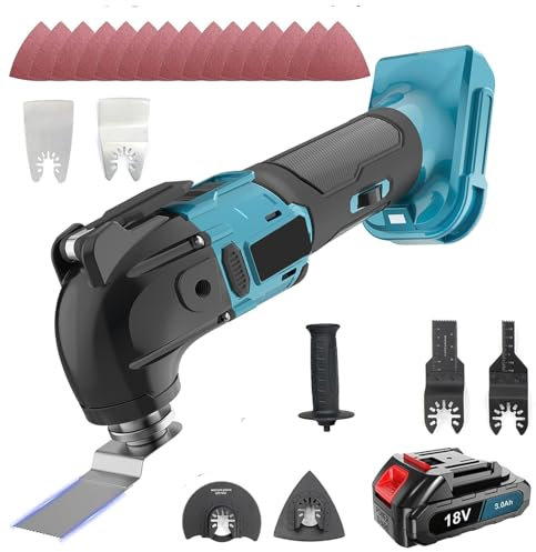 Cordless Oscillating Multi-Tool, with 1x3000 mAh Batteries, Cordless Multitool for Makita, Brushless Oscillating Saw with 6 Variable Speed (1 Battery)