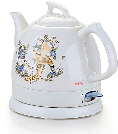 Kettles - Electric Ceramic Cordless White Kettle Teapot - Retro 1.0L Jug 1000W Boils Water Fast for Tea Coffee Soup Oatmeal - Removable Base Boil Dry Protection Easy to use lofty ambition FANDIAO