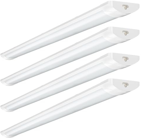 Bellanny LED Feuchtraumleuchte 90CM Werkstattlampe | 30W 3600LM Verknüpfbar LED Werkstatt Deckenleuchte Röhre Licht, IP54 Wasserdicht 4500K Neutralweiß Neonröhre für Wohnzimmer Büro Garage Keller,4er