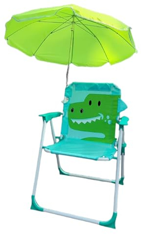 Kinderklappstuhl - Reiseschattensitz, Campingstuhl im Freien | Bequemer Kinderstuhl mit abnehmbarem Regenschirm, durablle Sitzplatz für Rasengarten Terrassenpool -Picknickausflüge Outdoor Playtime