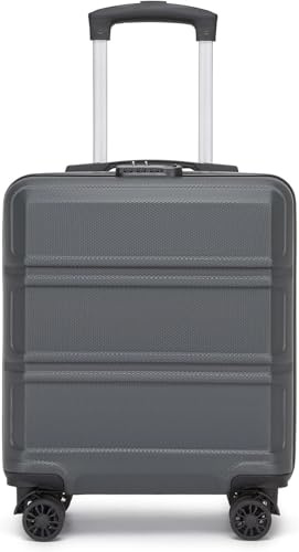 Kono Maleta Cabina Pequeña 45x35x20 cm ABS - Equipaje de Mano Ligero y Rígido con 4 Ruedas 360° y Candado TSA para Viajes(Gris)