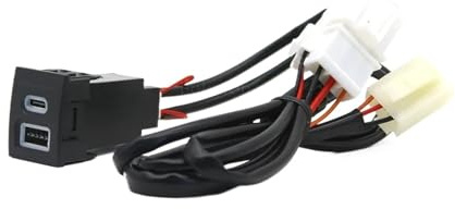 CMJAHU Passend for VW Polo 9n und Polo 9n3 (04-11) 12V/24V Kfz-Ladebuchse mit doppeltem QC3.0 Typ-C PD USB-Ladeanschluss und Netzteil