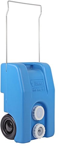Fiamma Recipiente de agua fresca, con ruedas, 23 litros, mango extraíble, Azul, 33 x 50/100 x 25 cm