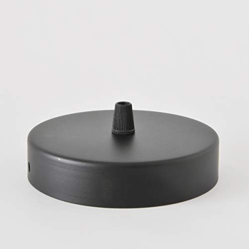 Baldachin Zylinder Metallic Schwarz 100mm, Aufhängebügel, Schrauben und Kabelhalter. Made in Italy