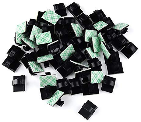 KUUQA Self Adhesive Cable Clips Wire Clips for Cable Management Wire Tidy Clips 60 Pieces