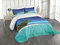 ABAKUHAUS Ozean Tagesdecke Set, Seaside Nature Tropic, Set mit Kissenbezügen luftdurchlässig, für Doppelbetten 264 x 220 cm, Königsblau Türkis Grün
