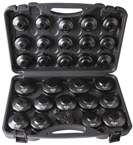 Coffret 30 douilles et clés filtres à huile multimarque + adapateur 1/2 à 3/8 - HU 1999 - CLAS Equipements