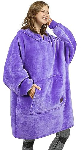 Kato Tirrinia Übergroße Hoodie-Decke, warme Geschenke für Frauen, gemütliches Sherpa-Sweatshirt, weiche tragbare Fleecedecke, riesiger Hoody-Pullover mit Vordertasche, Erwachsene, Herren, Freunde,