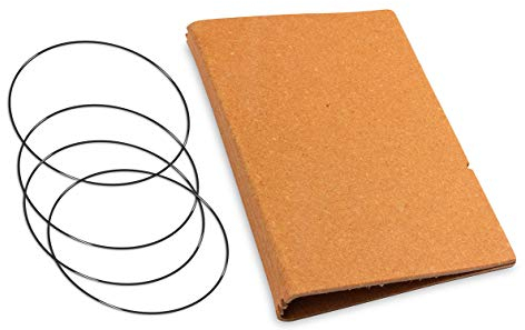 A6, revolutionäres, nachhaltiges X17-Konzept für Notizbuch Personal Organizer und Terminplaner/Hülle für 3 Hefte! Recyceltes Leder, braun natur, Made in Germany,17 Jahre Garantie*