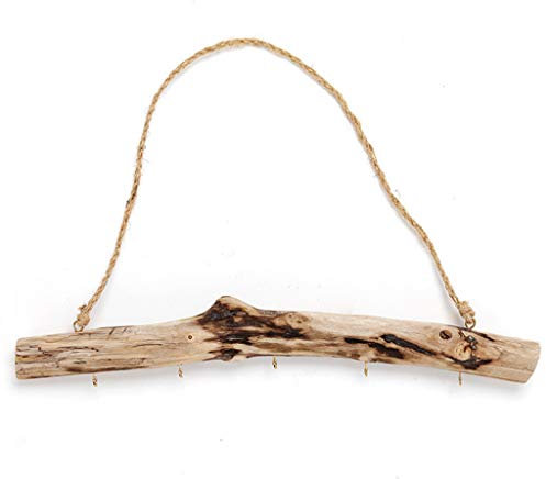 HLLR Vintage Bois flotté Stockage Suspendu Support clé Bijoux Porte Crochet ménage Support Mural Support Artisanat