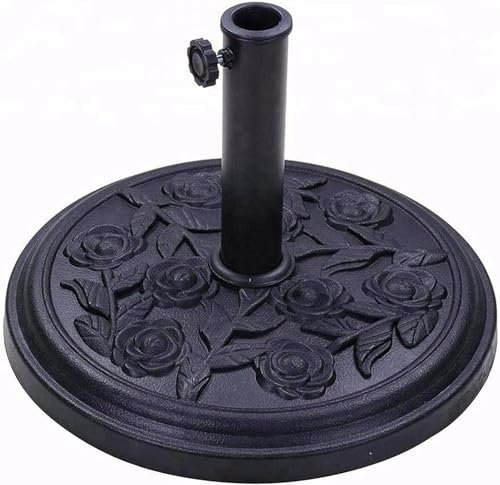 SHATCHI 9Kg Cast Iron Effect Parasol Base Round Black Heavy Duty Weight Stand for Garden Outdoor Patio Banana Umbrella Holder